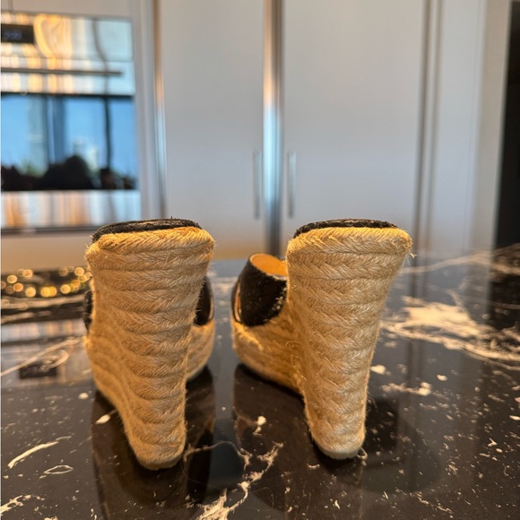 Jimmy Choo Black Wedge Sandals - Picture 3 of 7